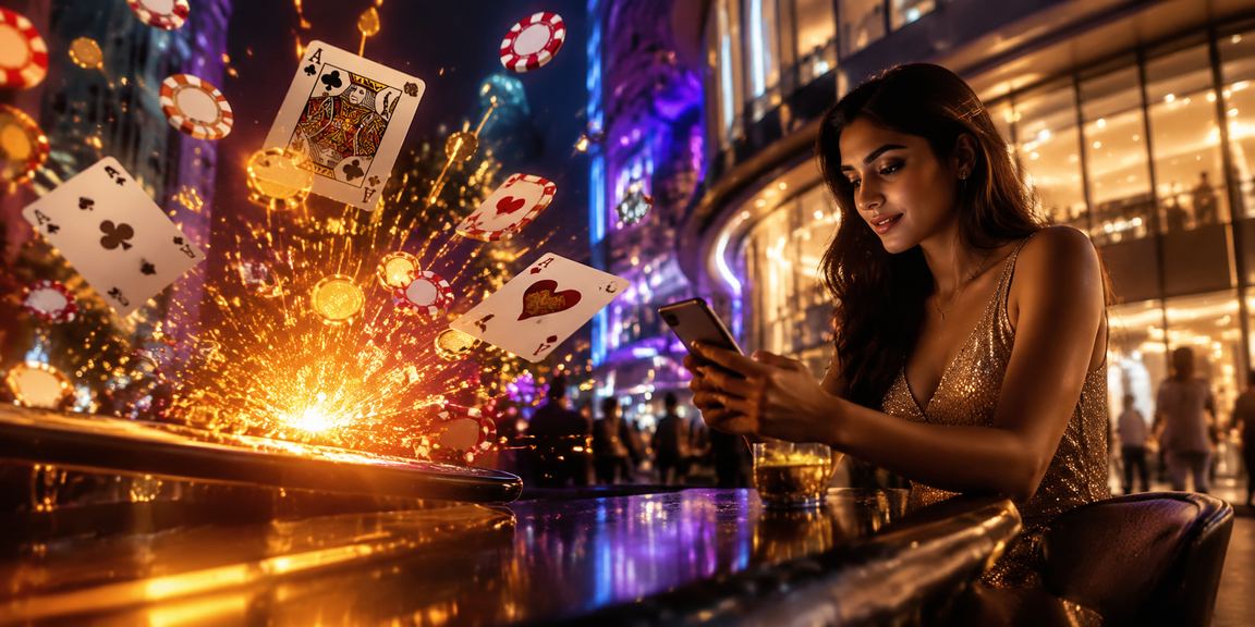 Vibrant neon-lit online Teen Patti game interface reflecting Indian style