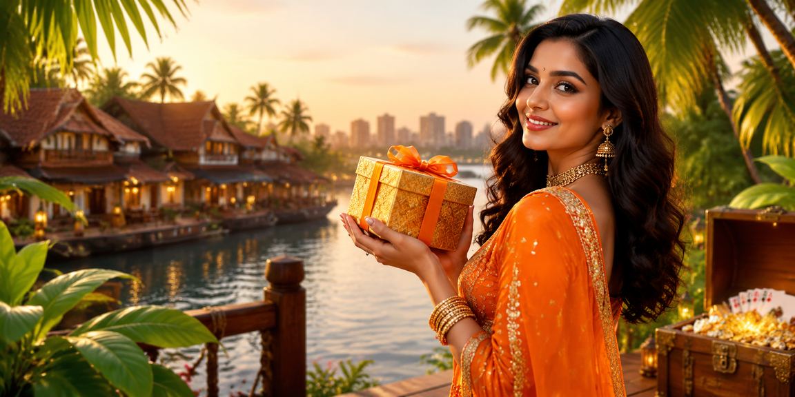 Mobile user enjoying online teen patti on the beach in Kerala