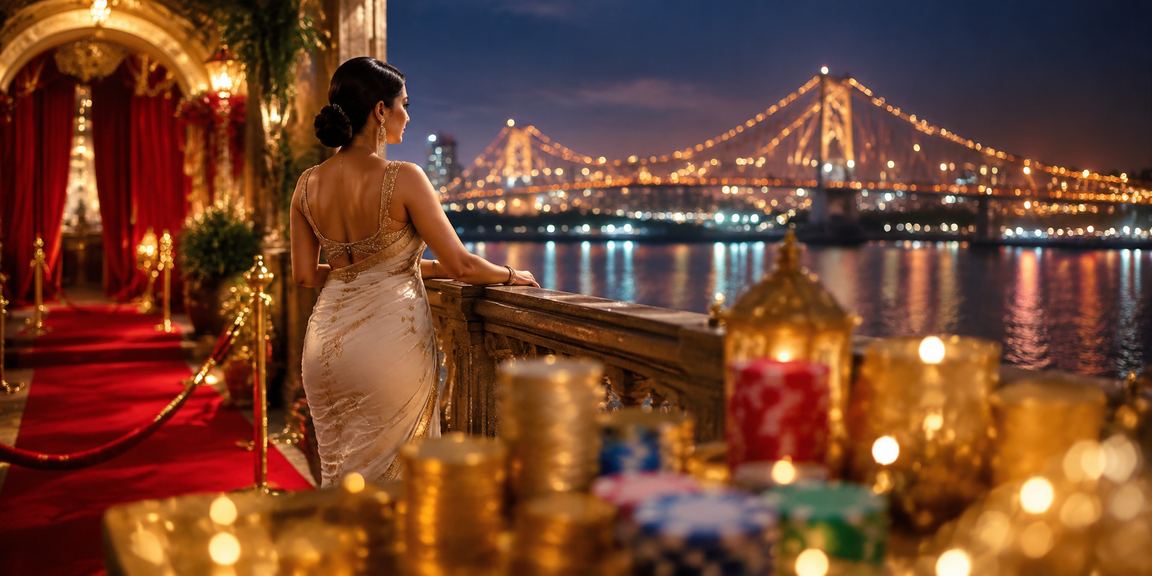 View of Howrah Bridge area with sports fans enjoying live betting entertainment